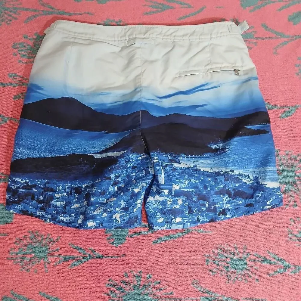 Orlebar brown mens 32 beach shorts swim trunks blue